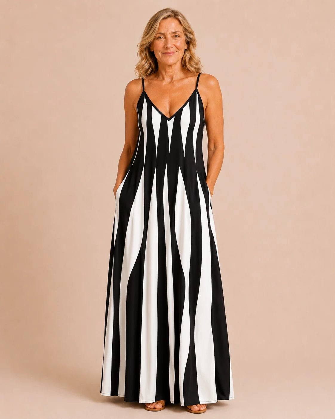 Elmina | Printed Strappy V-Neck Dress