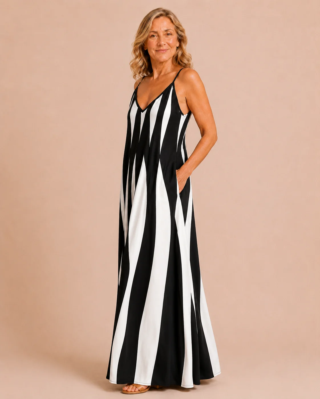 Elmina | Printed Strappy V-Neck Dress