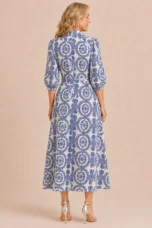 Gracia | Deep Blue Tie Waist Wrap Dress