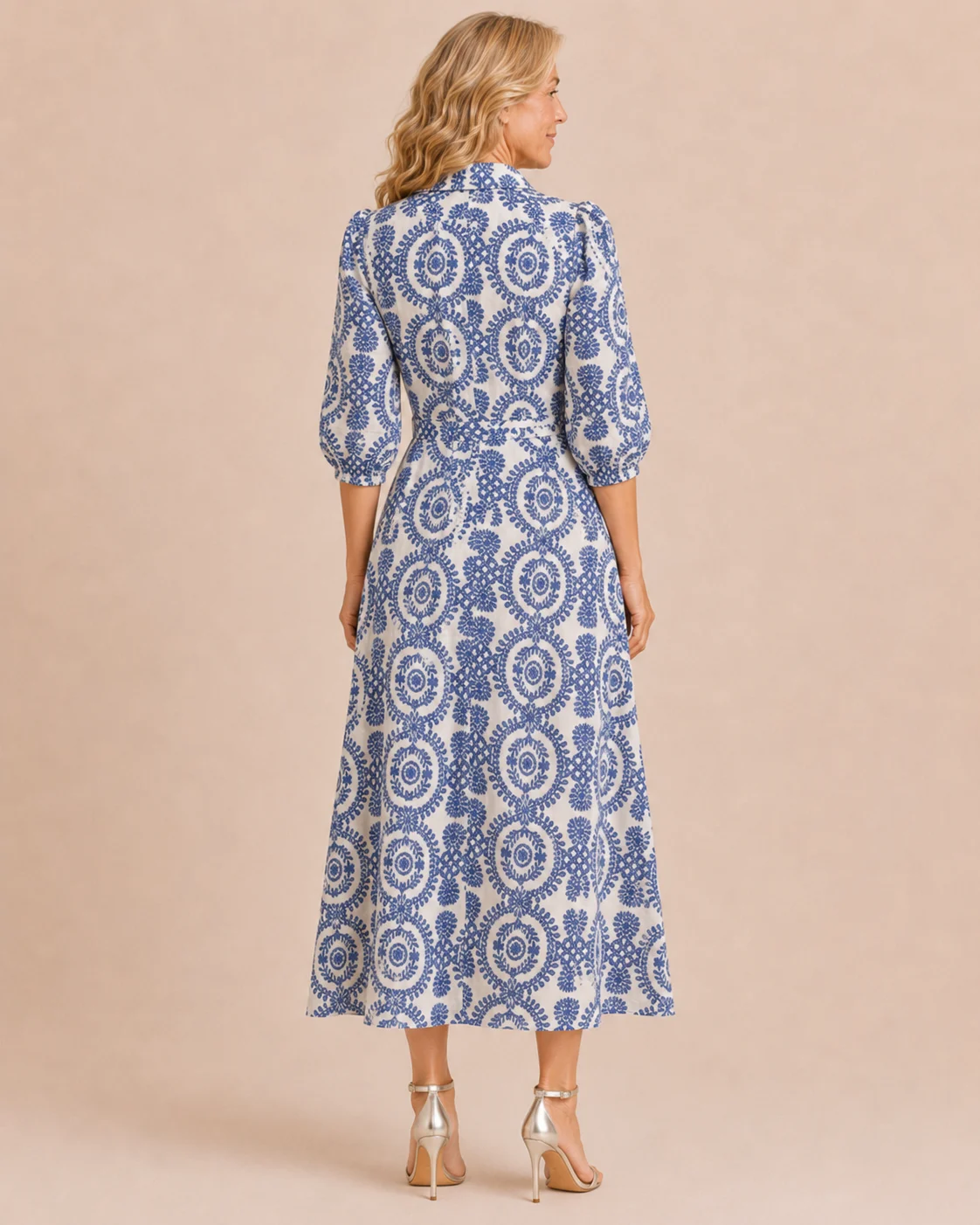 Gracia | Deep Blue Tie Waist Wrap Dress
