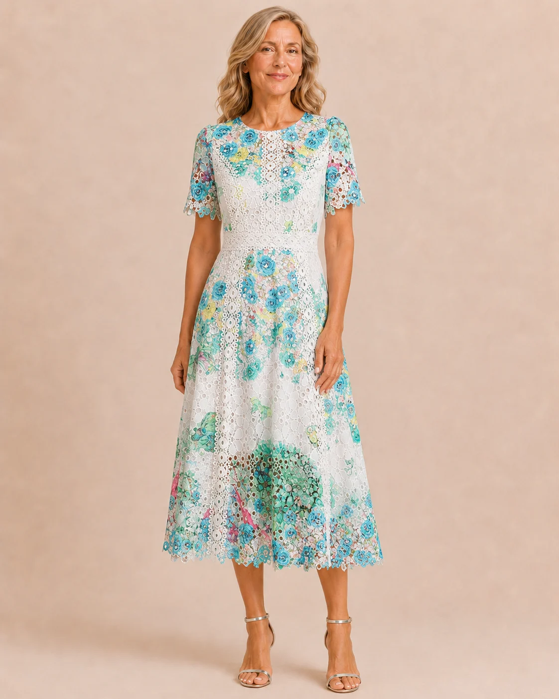 Flora | Openwork Lace Midi Dress