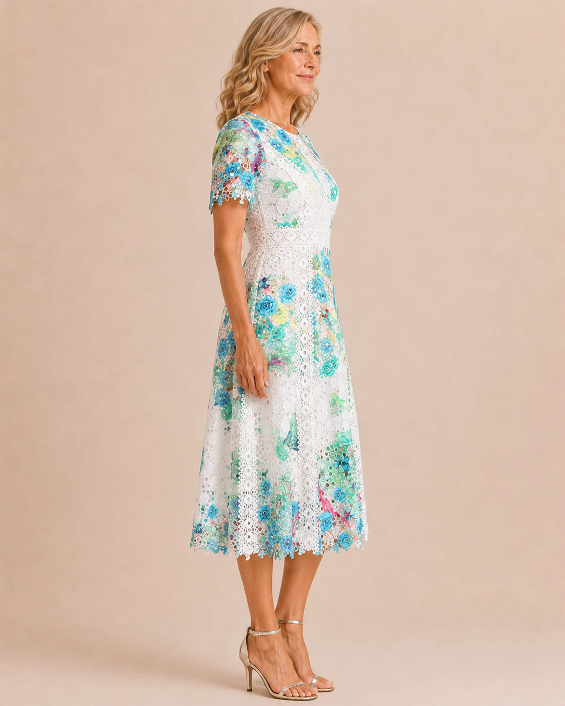 Flora | Openwork Lace Midi Dress