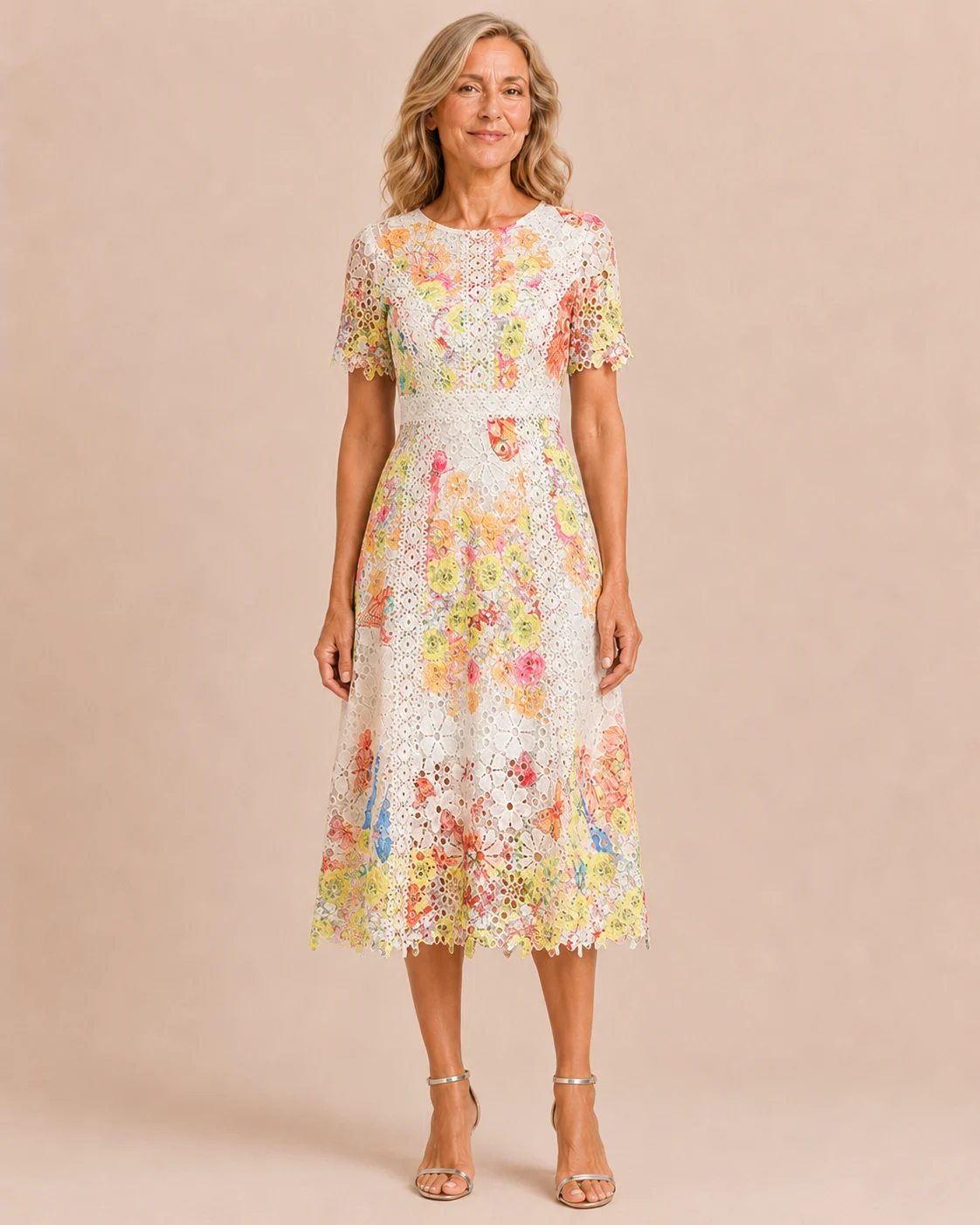 Flora | Openwork Lace Midi Dress
