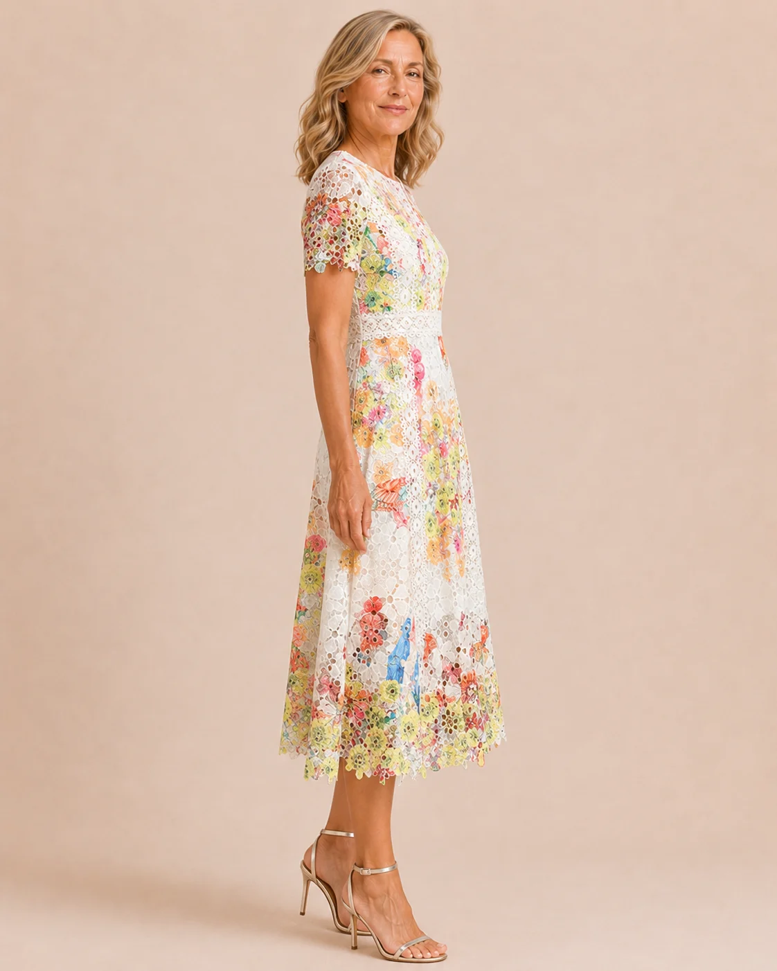 Flora | Openwork Lace Midi Dress