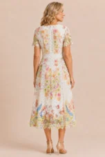 Flora | Openwork Lace Midi Dress