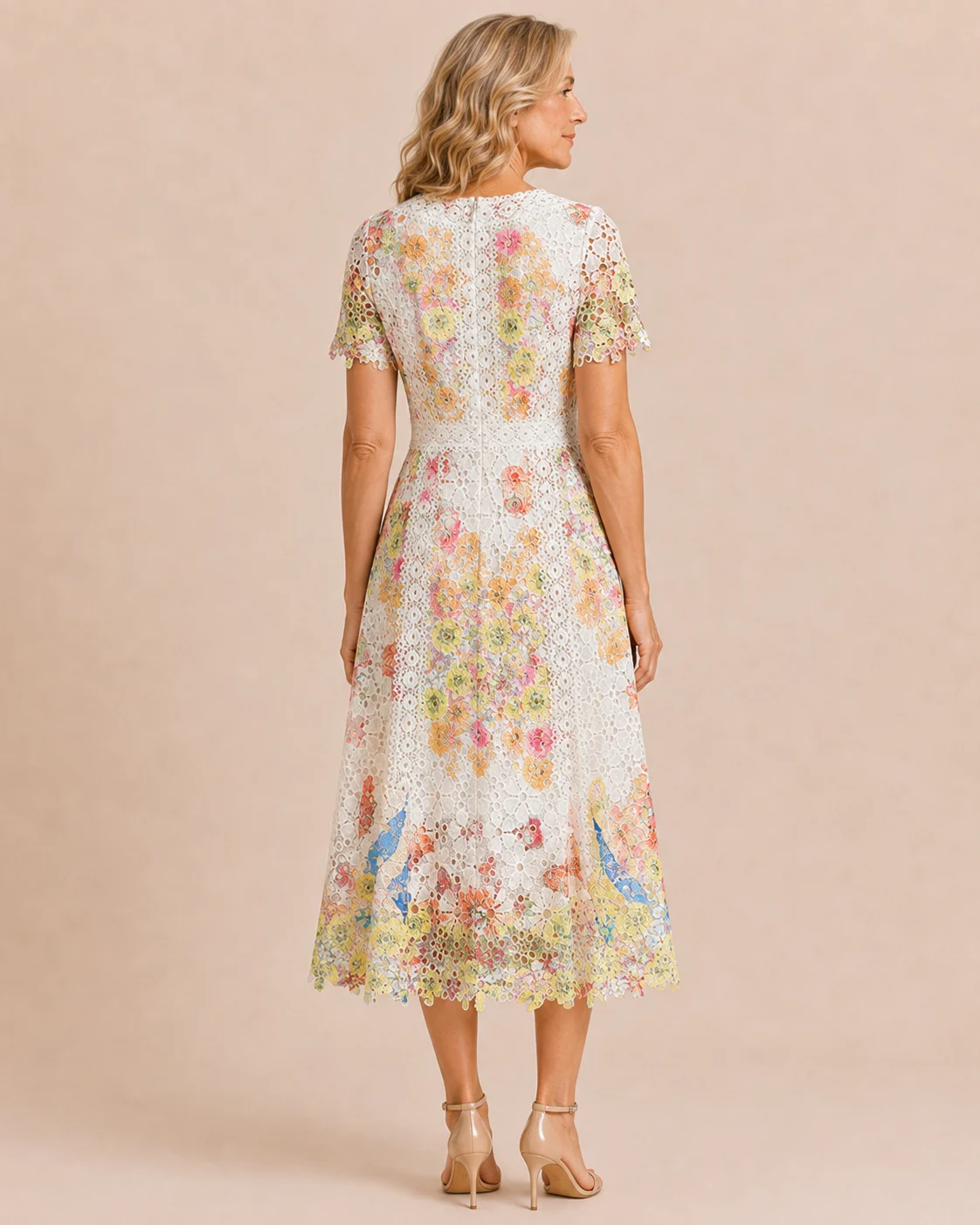 Flora | Openwork Lace Midi Dress