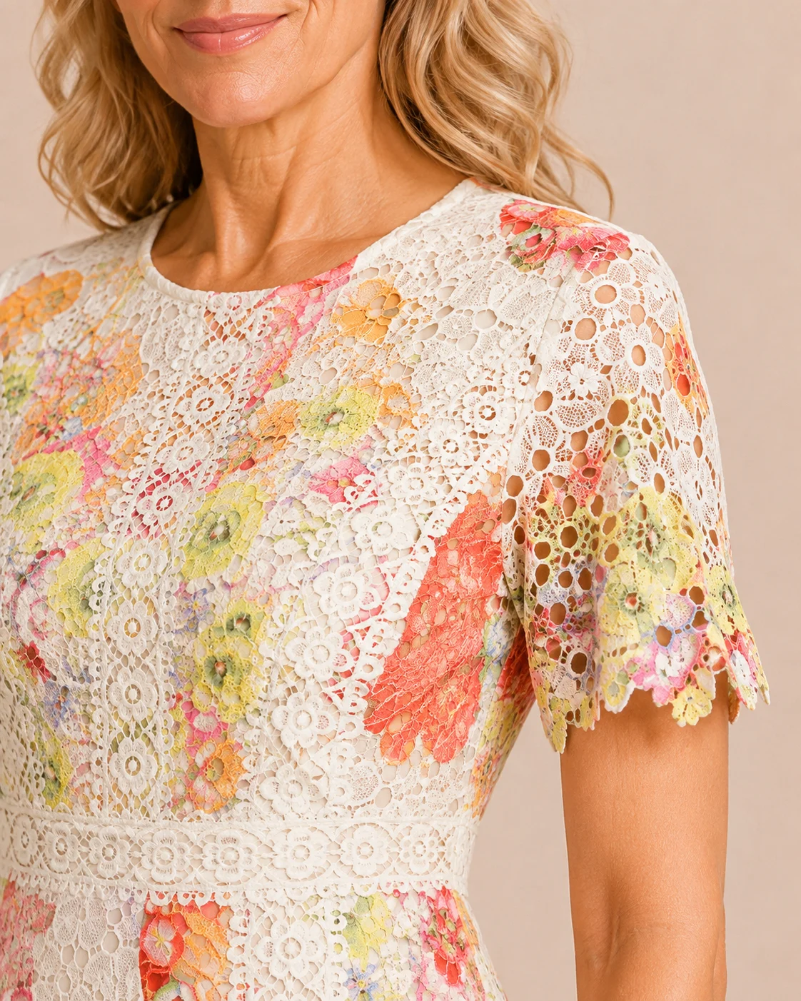 Flora | Openwork Lace Midi Dress