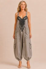 Régina | Embroidered Bodice Jumpsuit