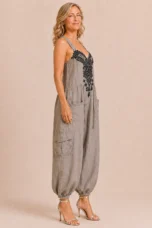 Régina | Embroidered Bodice Jumpsuit