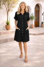Patricia | Washed Linen Shirt Dress