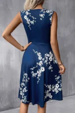 Emma | Ruched Jersey Sleeveless Midi Dress