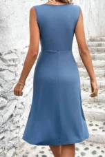 Emma | Ruched Jersey Sleeveless Midi Dress