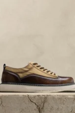 Célestin | Leather Canvas Lace-Up Sneakers