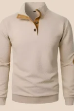 Landry | Leather Elbow Merino Zip Knit