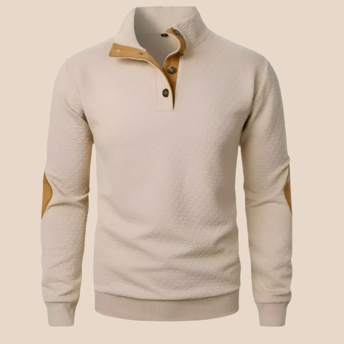 Landry | Leather Elbow Merino Zip Knit