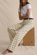 Paule | Polka Dot Cotton Wide Leg Trousers