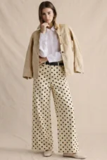 Paule | Polka Dot Cotton Wide Leg Trousers