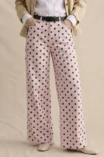 Paule | Polka Dot Cotton Wide Leg Trousers