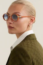 Slim Rim Oval Metal Sunglasses