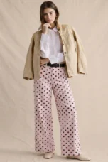 Paule | Polka Dot Cotton Wide Leg Trousers