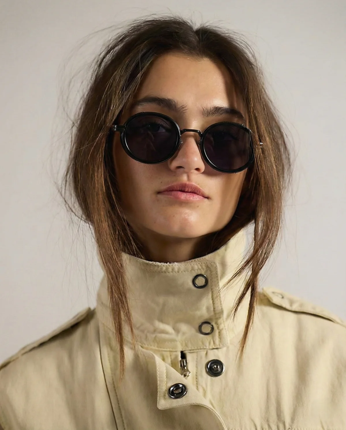 Slim Rim Oval Metal Sunglasses