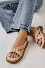 Maximilienne | Leather Low Platform Sandals
