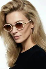 Slim Rim Oval Metal Sunglasses