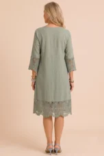 Miriam | Lined Scalloped Lace Midi Dress