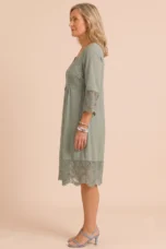 Miriam | Lined Scalloped Lace Midi Dress