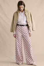 Paule | Polka Dot Cotton Wide Leg Trousers