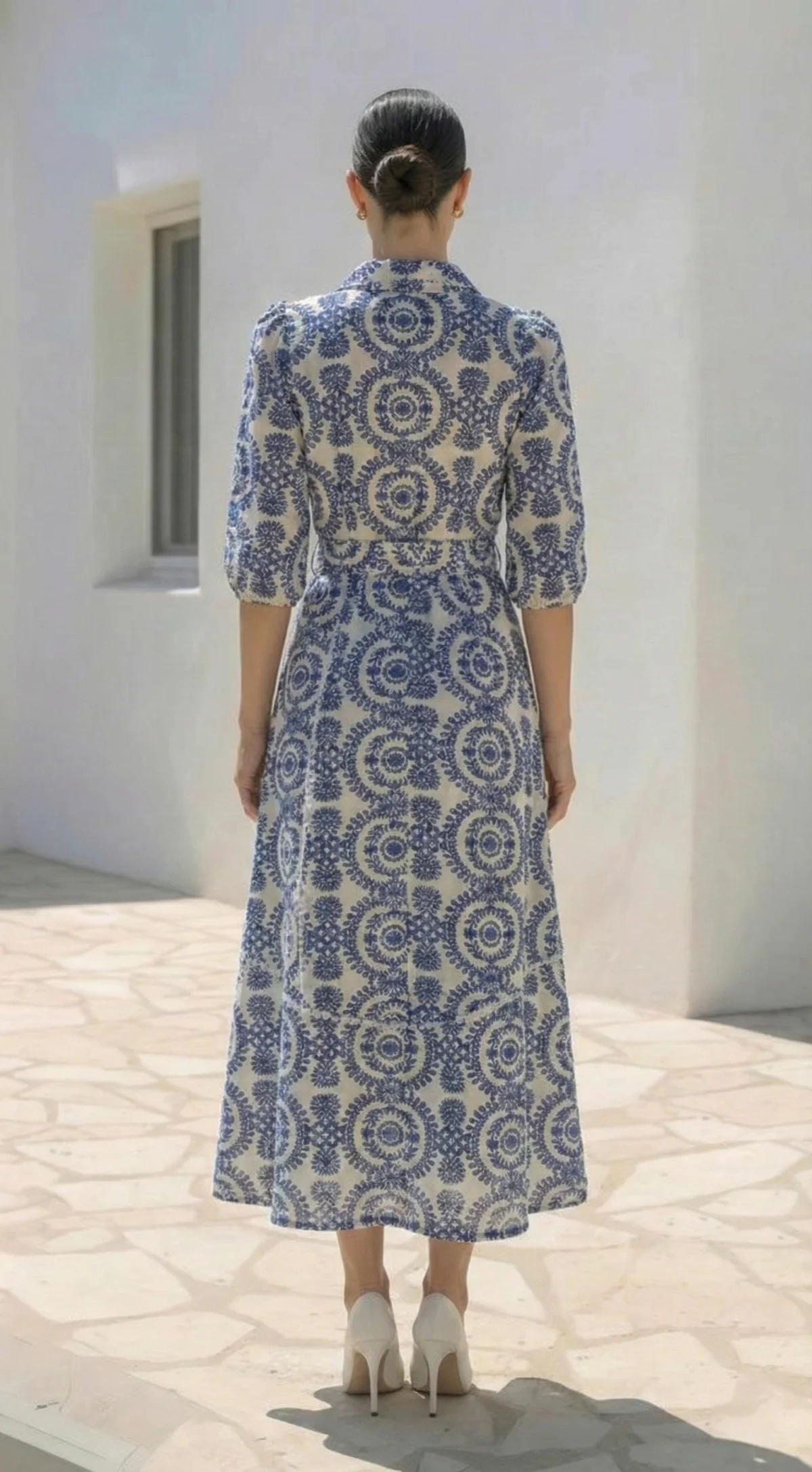 Gracia | Deep Blue Tie Waist Wrap Dress