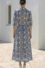 Gracia | Deep Blue Tie Waist Wrap Dress
