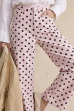 Paule | Polka Dot Cotton Wide Leg Trousers