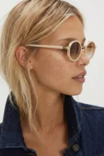 Slim Rim Oval Metal Sunglasses