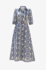 Gracia | Deep Blue Tie Waist Wrap Dress