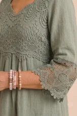 Miriam | Lined Scalloped Lace Midi Dress