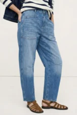 Sylviane | Structured Denim Barrel Leg Jeans