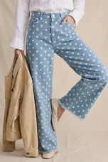 Paule | Polka Dot Cotton Wide Leg Trousers