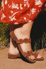 Rosella | Croc Embossed Suede Mules