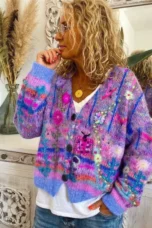 Jeannette | Hand-Painted Floral Cardigan