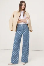 Paule | Polka Dot Cotton Wide Leg Trousers