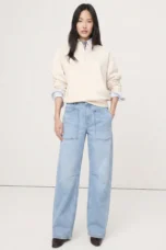 Sylviane | Structured Denim Barrel Leg Jeans