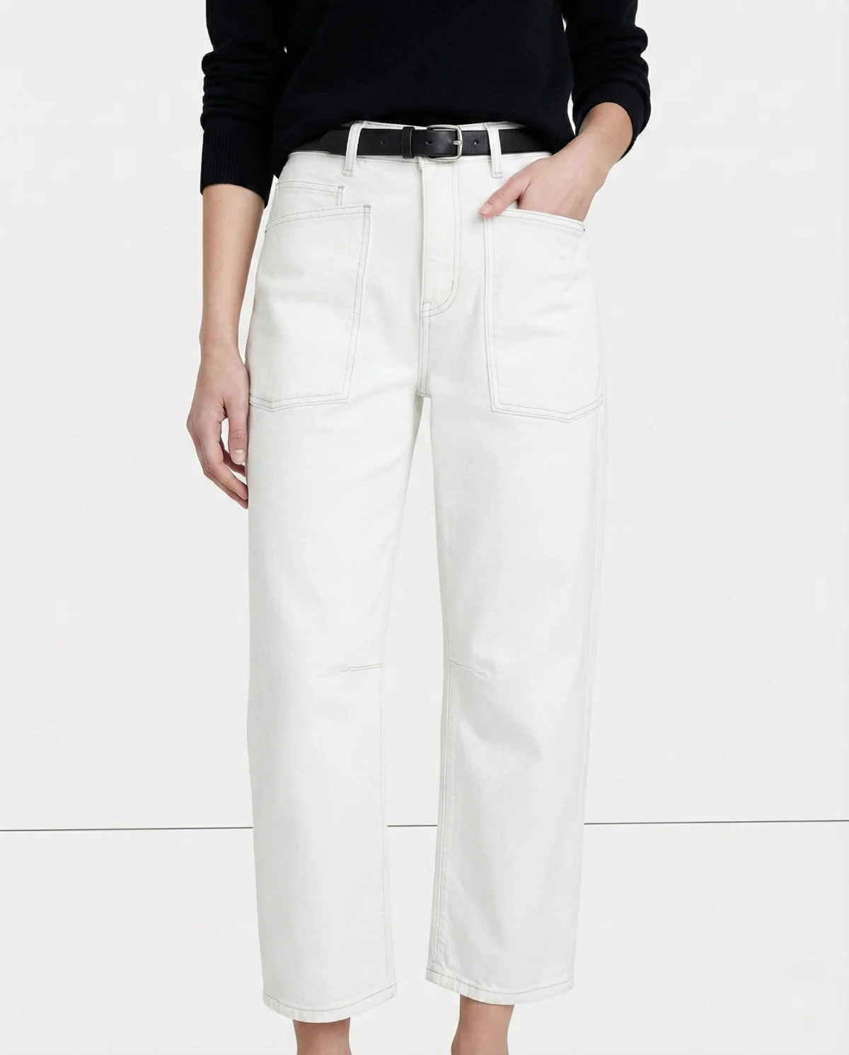 Sylviane | Structured Denim Barrel Leg Jeans