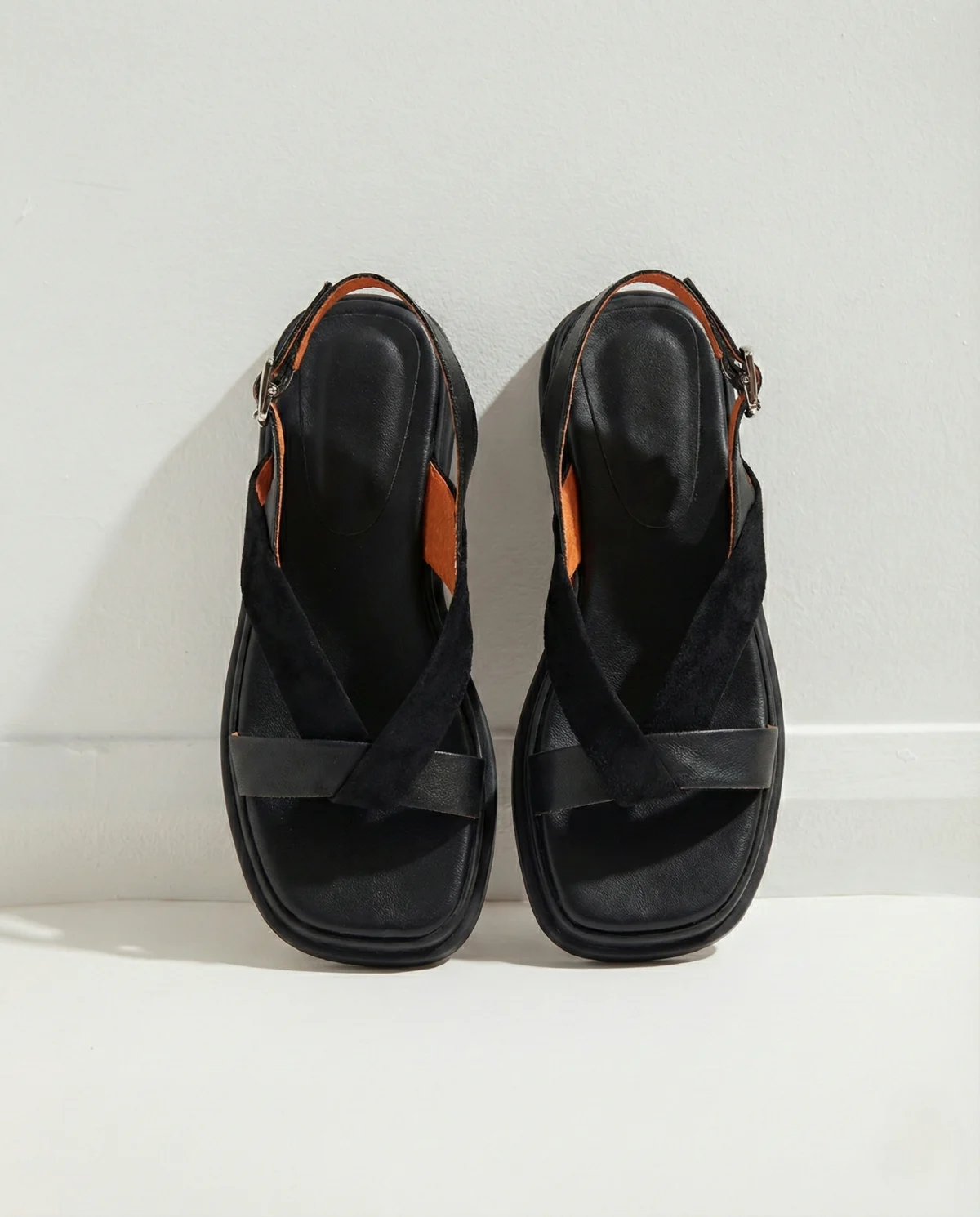 Maximilienne | Leather Low Platform Sandals
