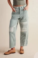 Oralie | Striped Cotton Linen Trousers