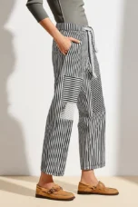 Oralie | Striped Cotton Linen Trousers