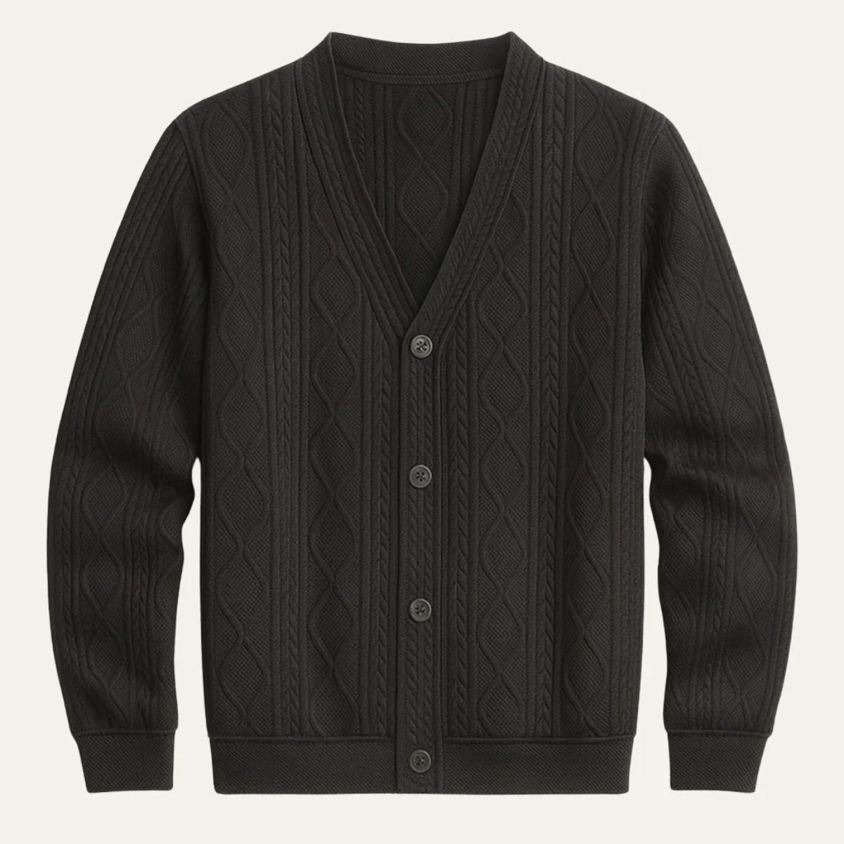 Guillaume | Diamond Cable V Neck Cardigan