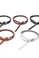 Split Leather Knot Belt, 105 cm