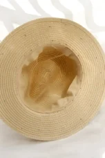 Pearl Trimmed Natural Straw Fedora