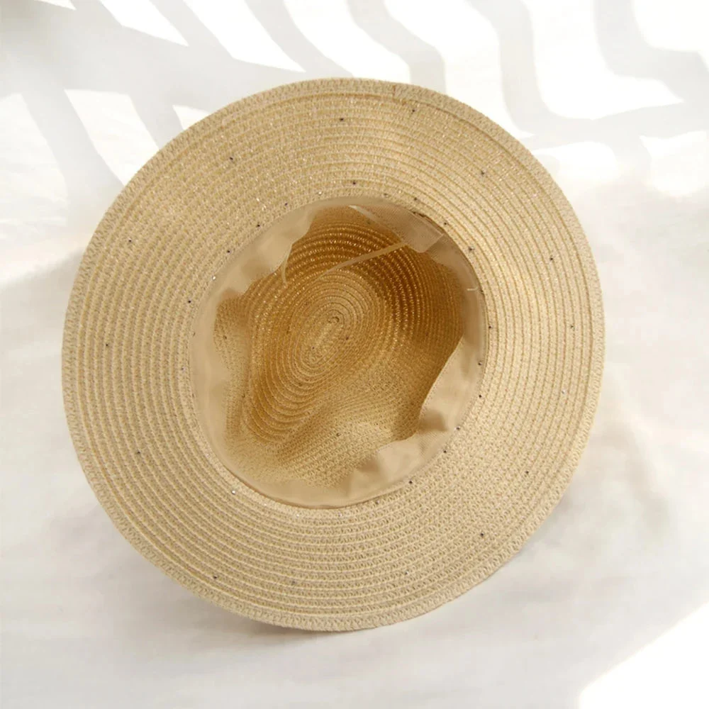 Pearl Trimmed Natural Straw Fedora